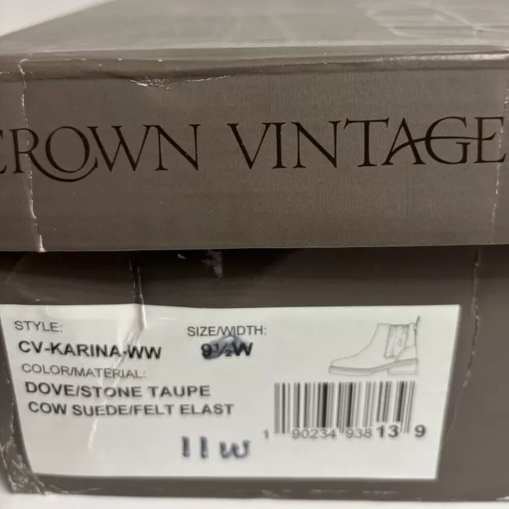 Crown Vintage Women’s Karina, Taupe Chelsea Boots, Size 11 W - Picture 6 of 6
